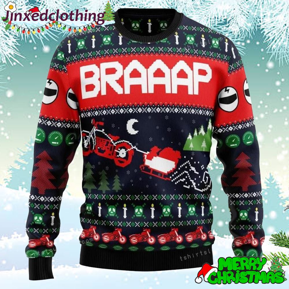 Motorbike Braaap Ugly Sweater For Unisex 